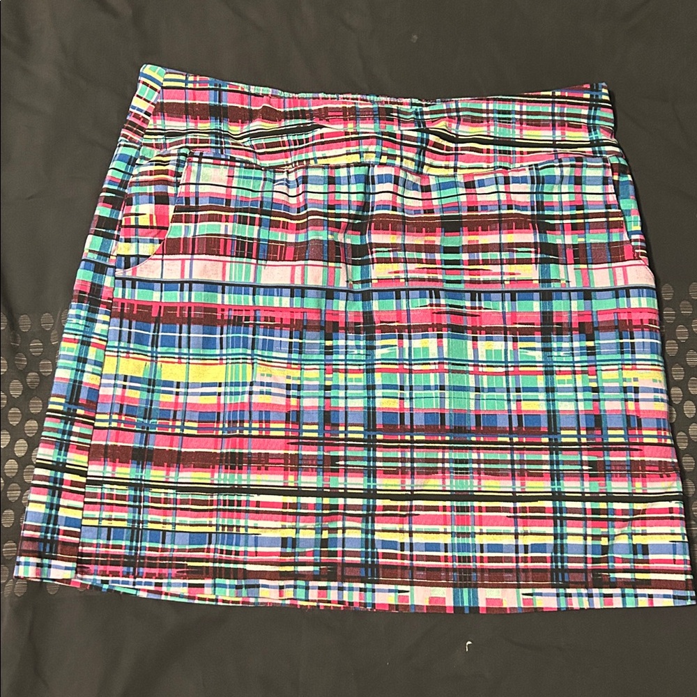 Telluride Clothing colorful plaid skort skirt NWT